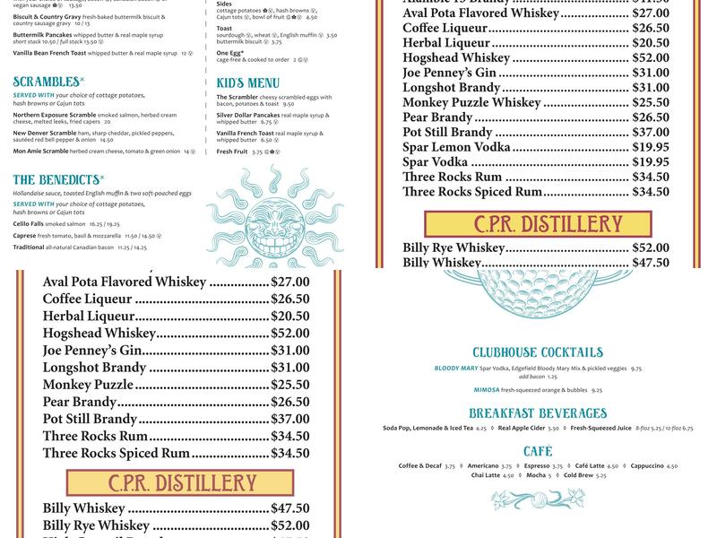McMenamins Pot Bunker Bar Menu