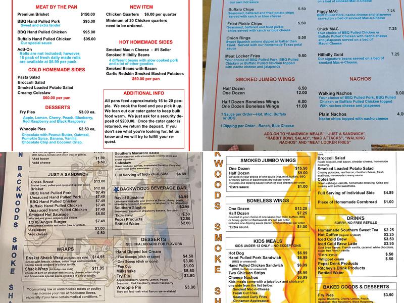 Backwoods Smoke Shack LLC Menu