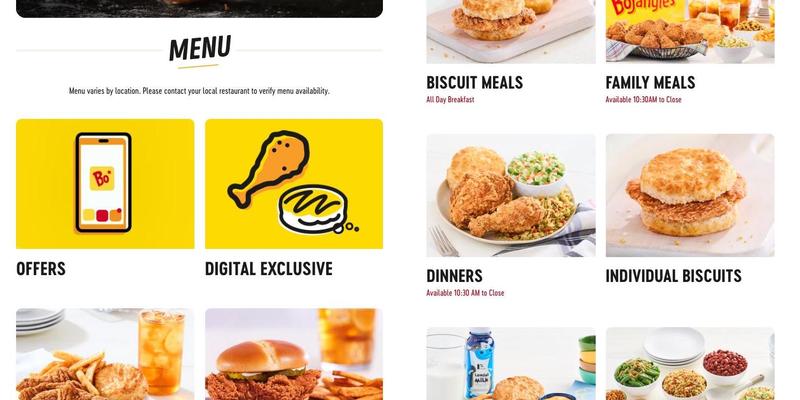 Bojangles Menu