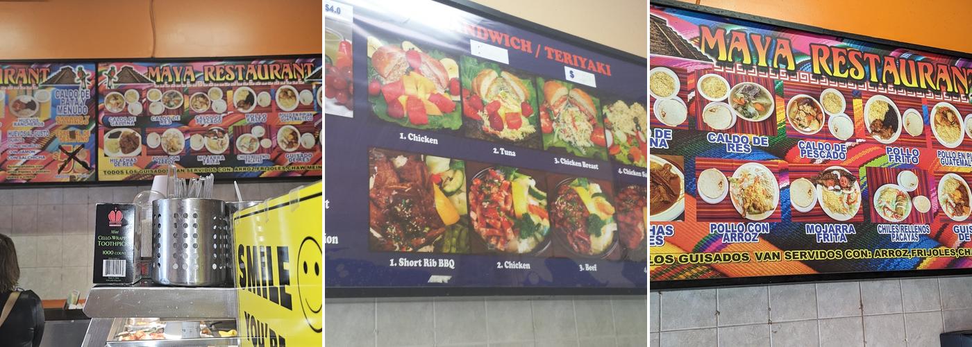 Maya Restaurant Menu