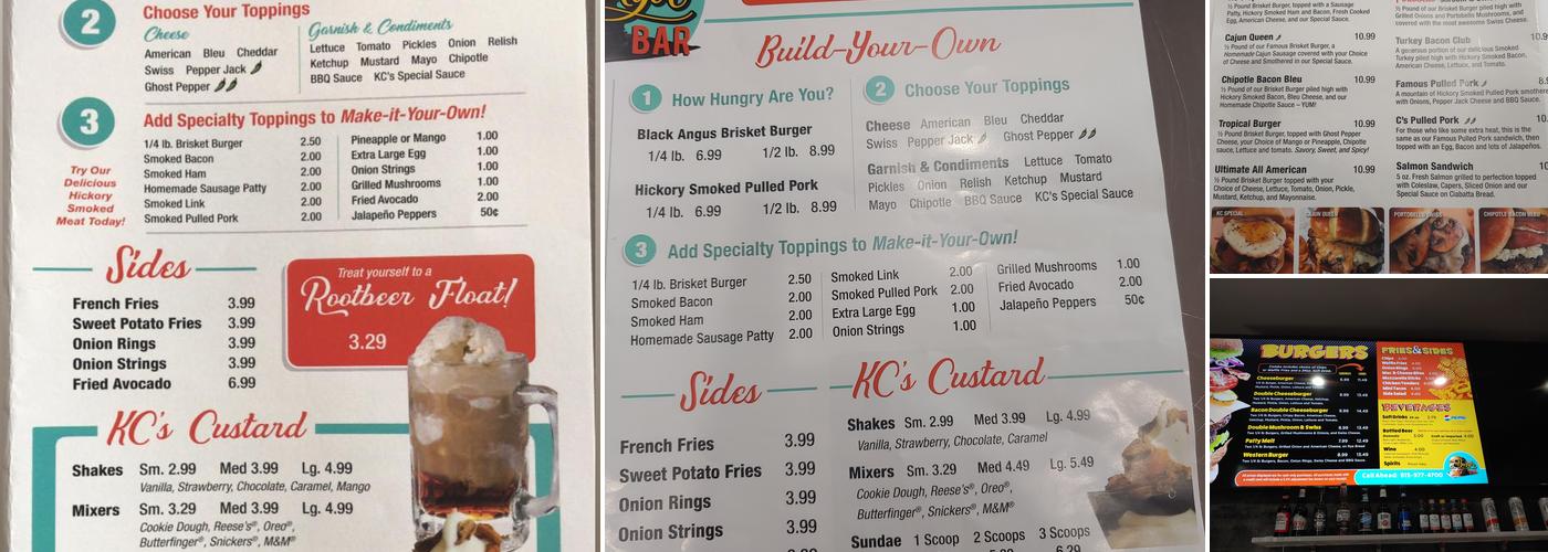 KCs Burger Bar MP Menu