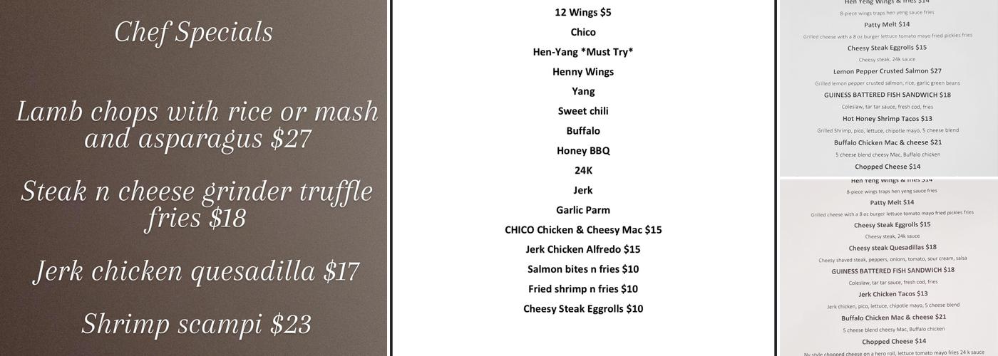 Irish Ale House Menu