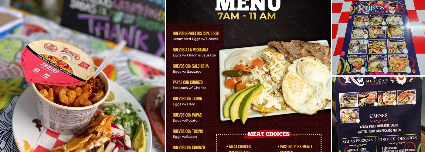 Ruby's Mexican Restaurant Menu