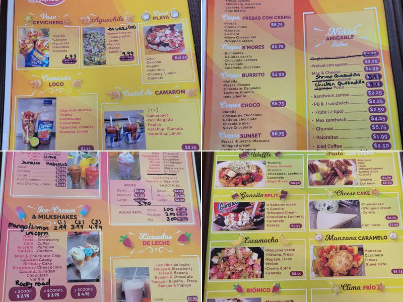 Blinky's Antojitos Menu