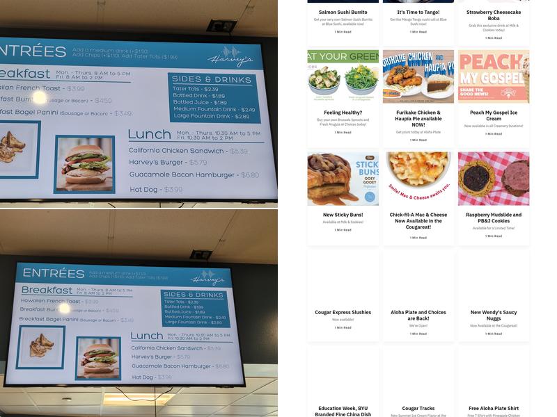 Harvey's Engineering Café Menu