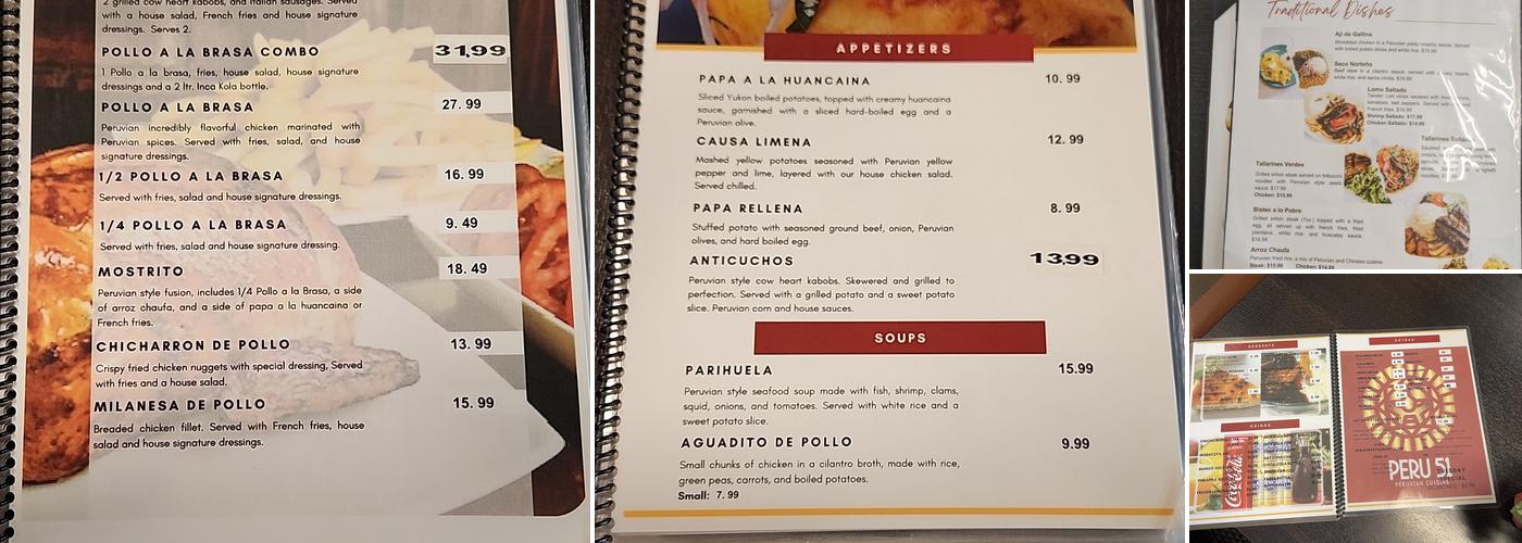 Peru 51 Menu