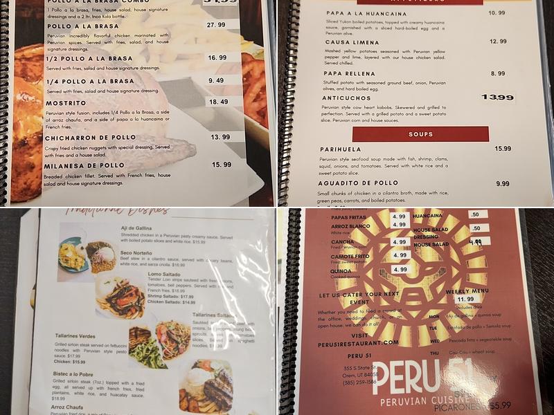 Peru 51 Menu