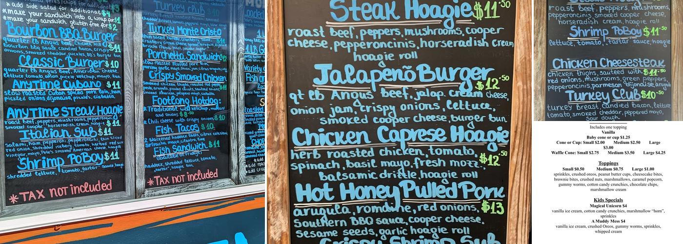 Anytime Lunchtime LLC Menu