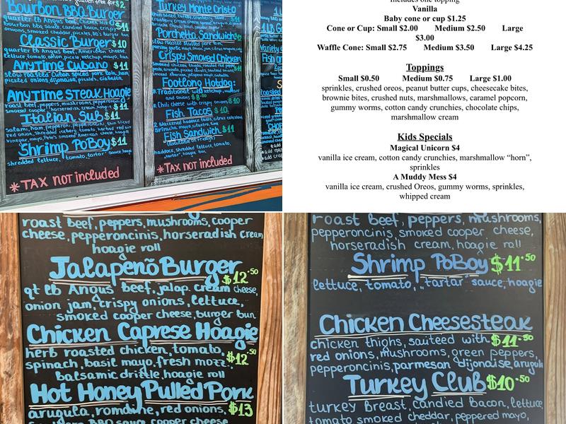 Anytime Lunchtime LLC Menu