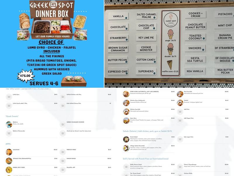 The Greek Spot Menu