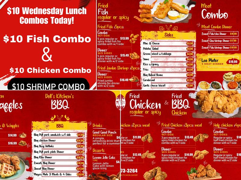 Dolls Kitchen Menu