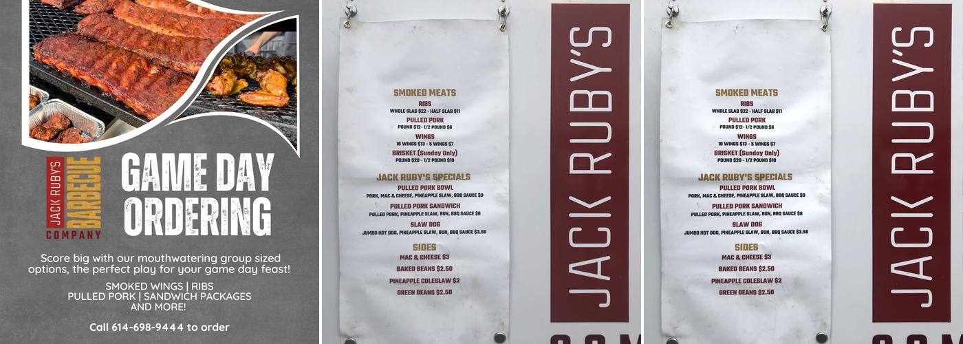 Jack Ruby's BBQ Menu