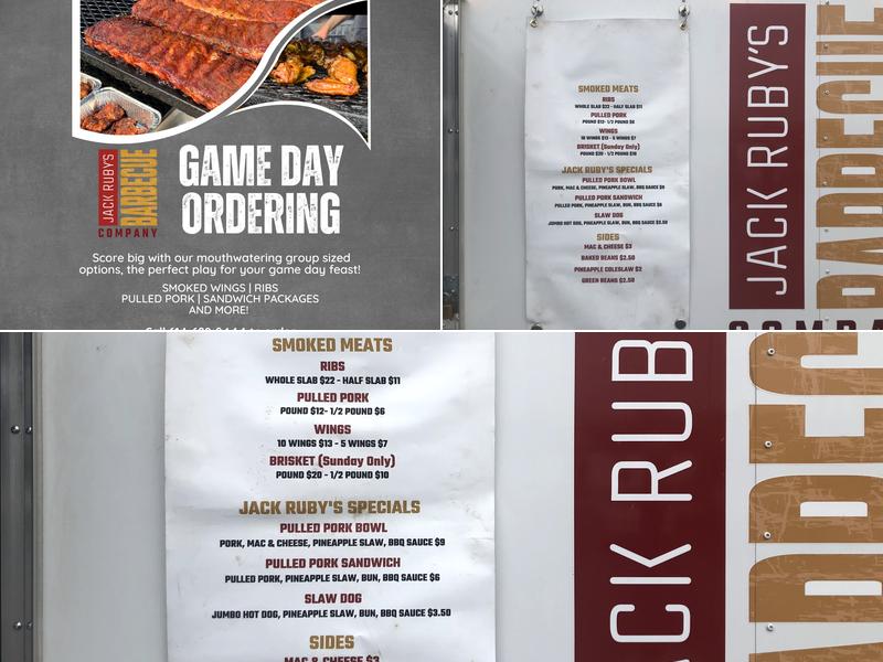 Jack Ruby's BBQ Menu