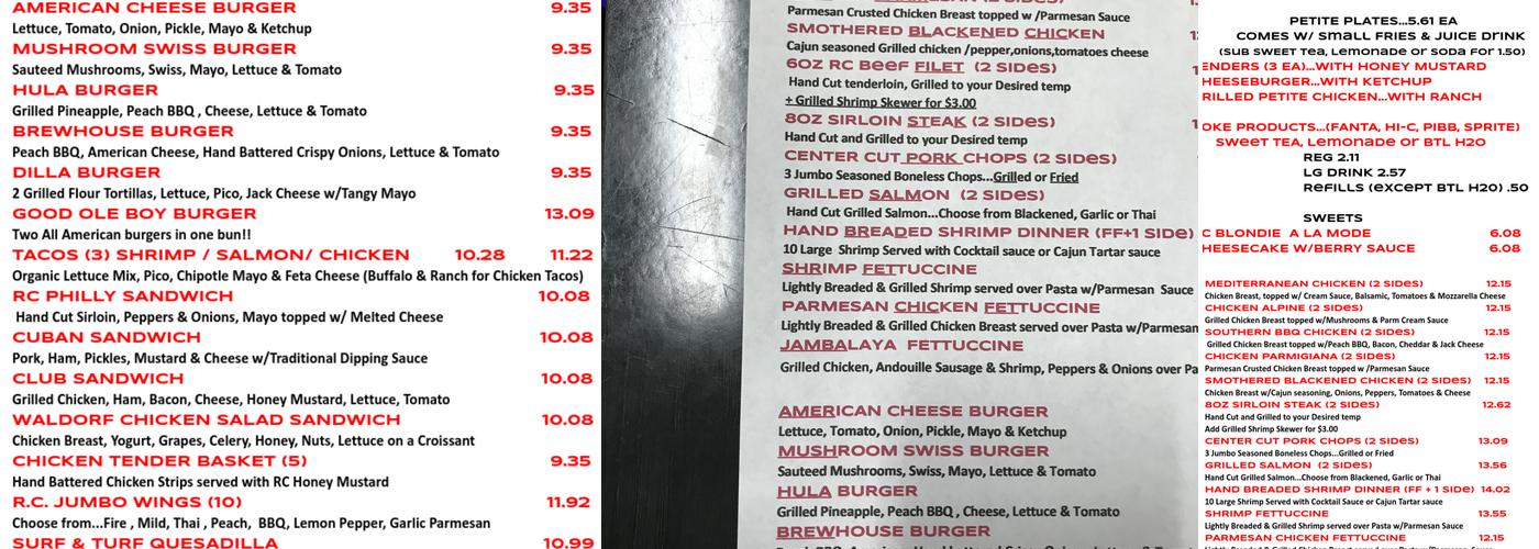 Rolling Chefs - American Fusion QSR Menu