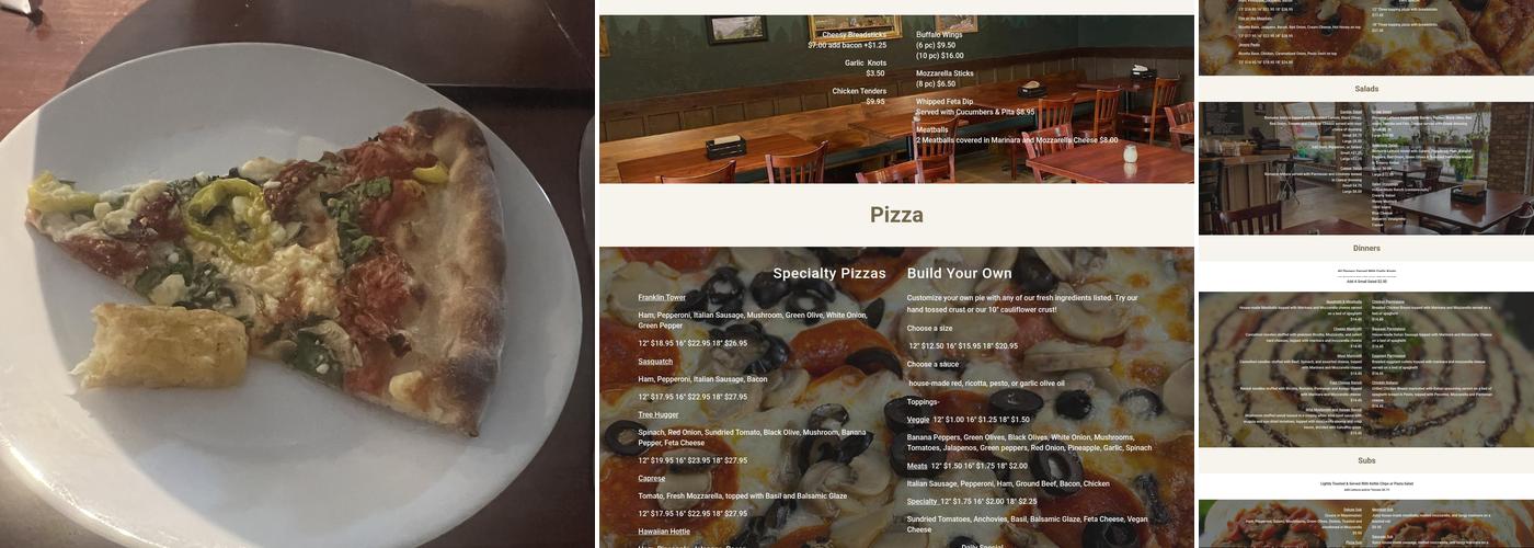 Franklin Pizza Tavern (Vito’s) Menu