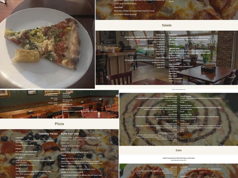 Franklin Pizza Tavern (Vito’s) Menu