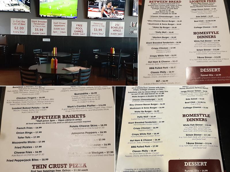 Marks Pub Menu