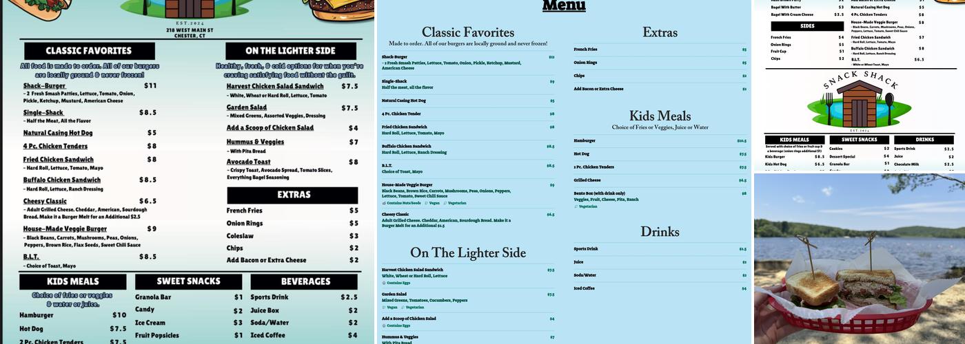 Snack Shack Menu