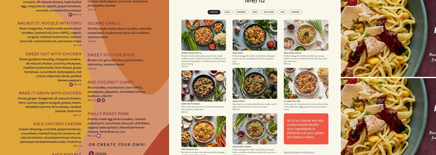 honeygrow Menu