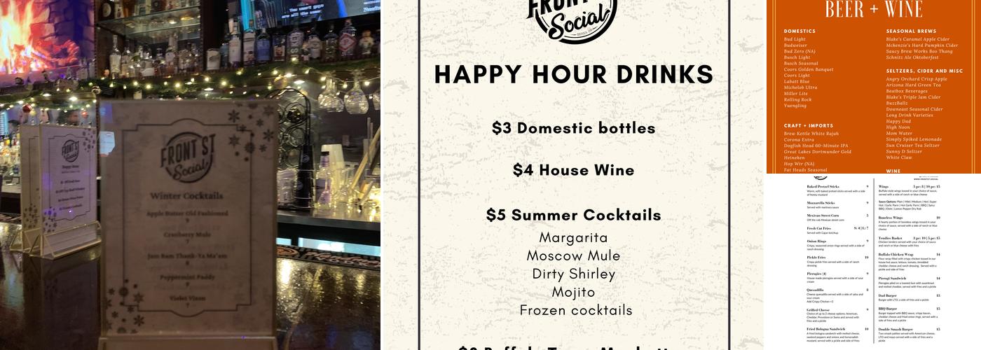 Front St Social Menu
