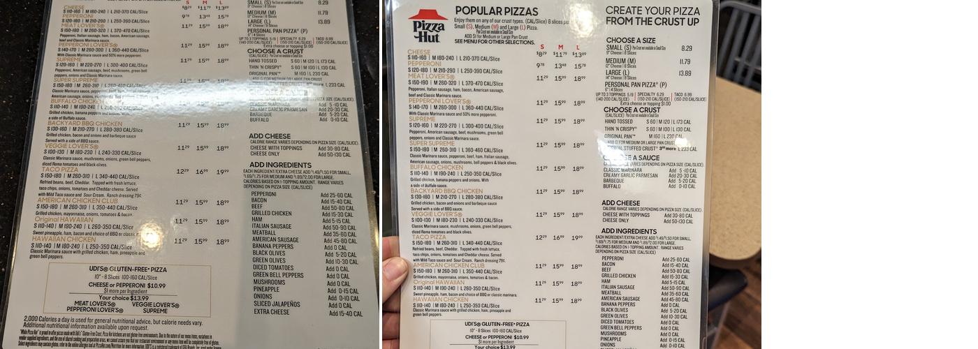 Pizza Hut Menu