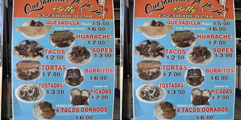 Quesadillas JaJaJa Bety's Menu