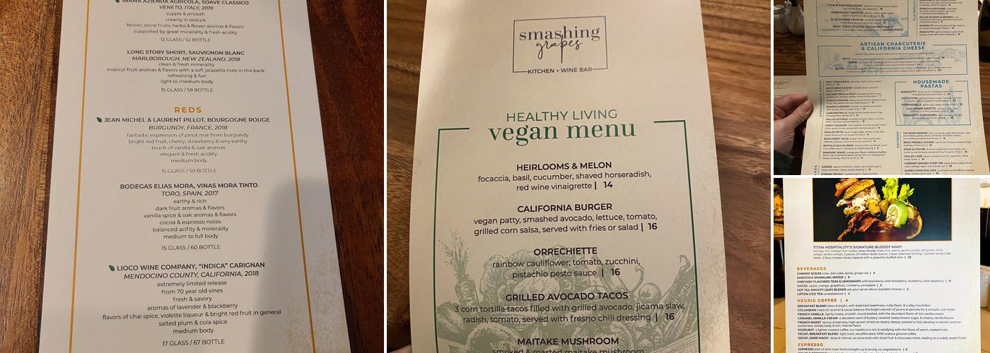 Smashing Grapes Menu