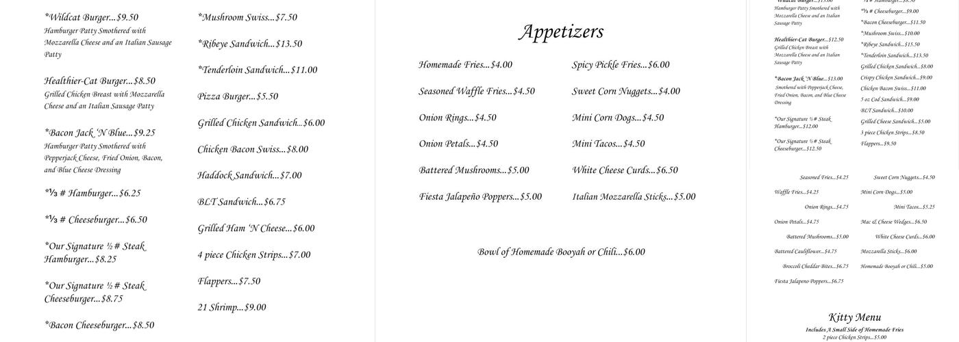 Wildcat Den Menu