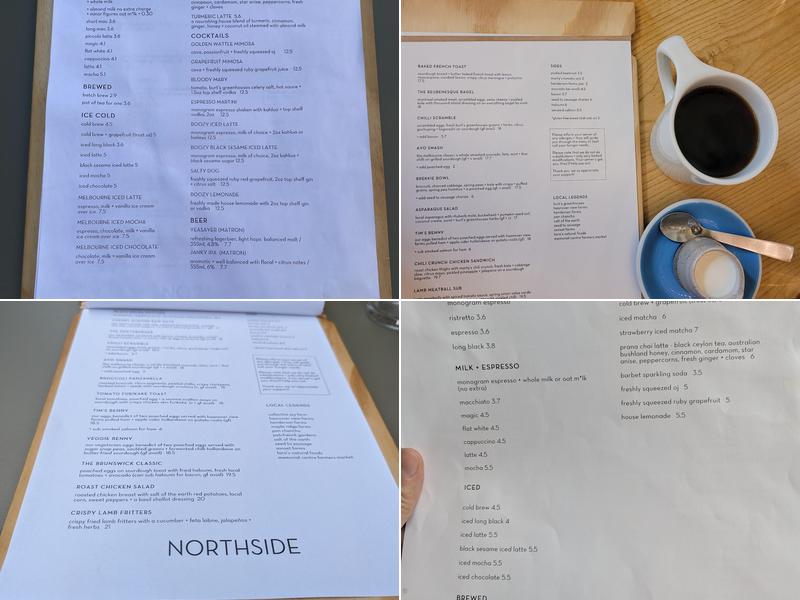 NORTHSIDE espresso + kitchen Menu