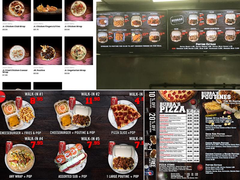 Bubbas Pizzeria Menu