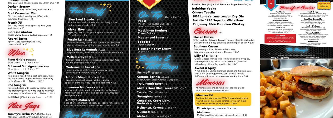 Tommy's Menu