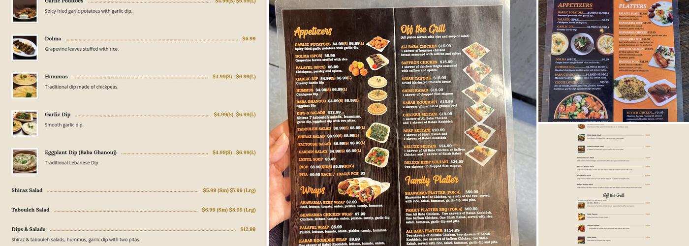 Ali Baba Kabab Menu