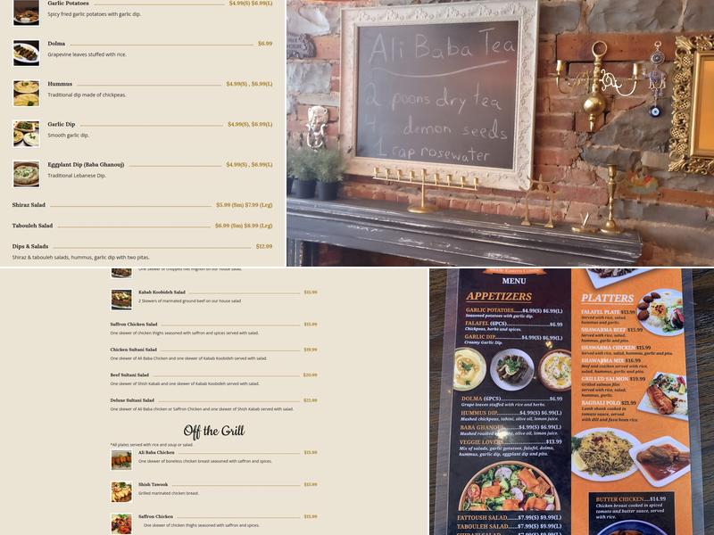 Ali Baba Kabab Menu