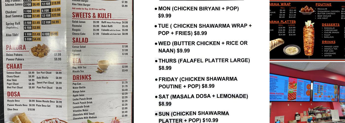 Dr. Shawarma & Curries Menu