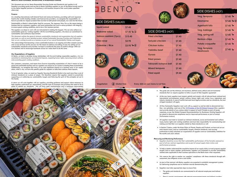 Bento Sushi Menu
