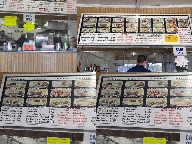 Tacos Burritos Tortas Menu