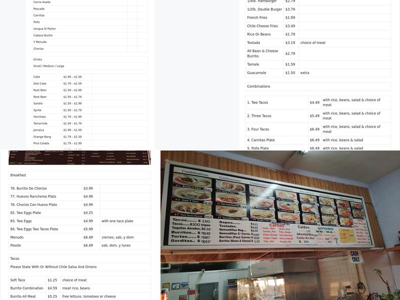 Carnitas Michoacan Menu