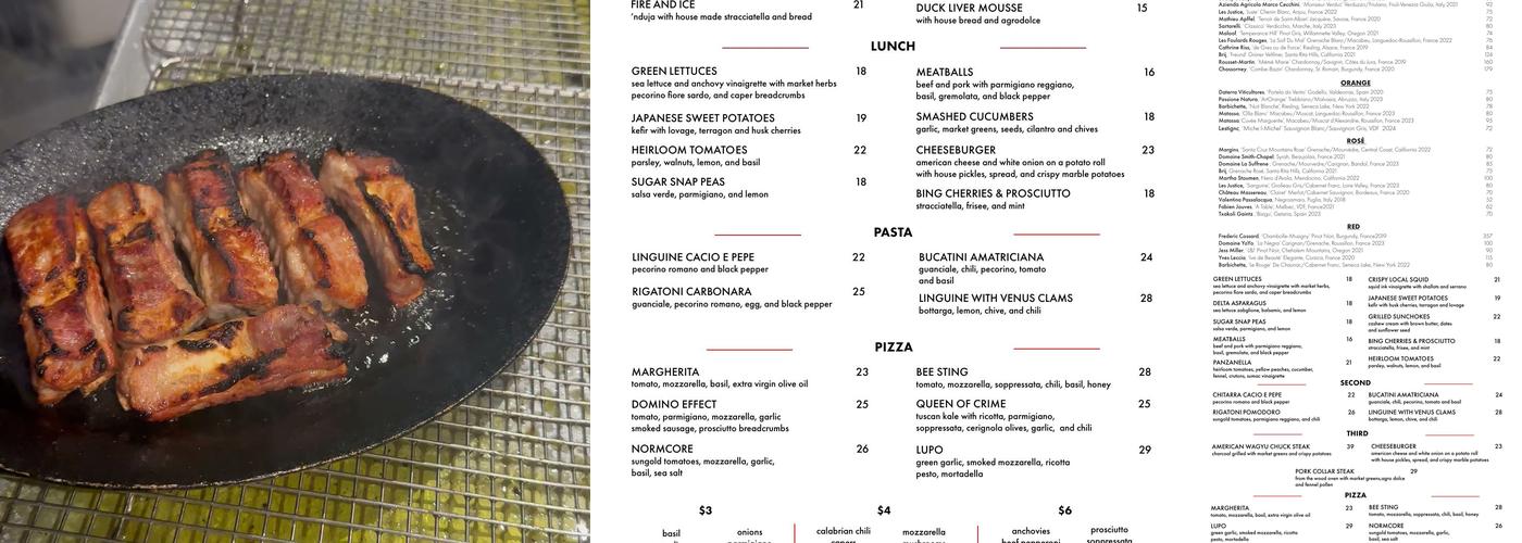 Roberta's Menu