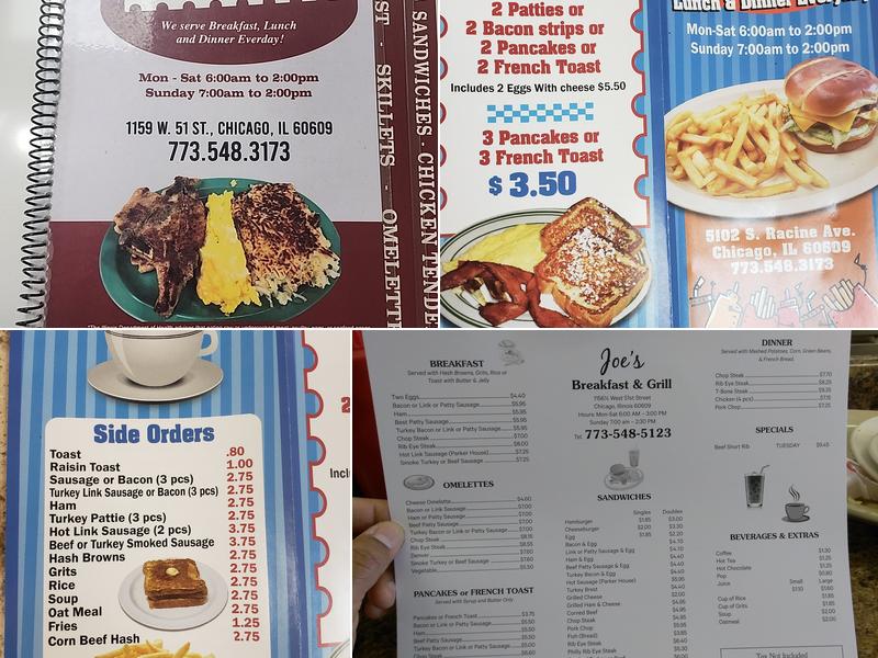 Joe's Grill Menu