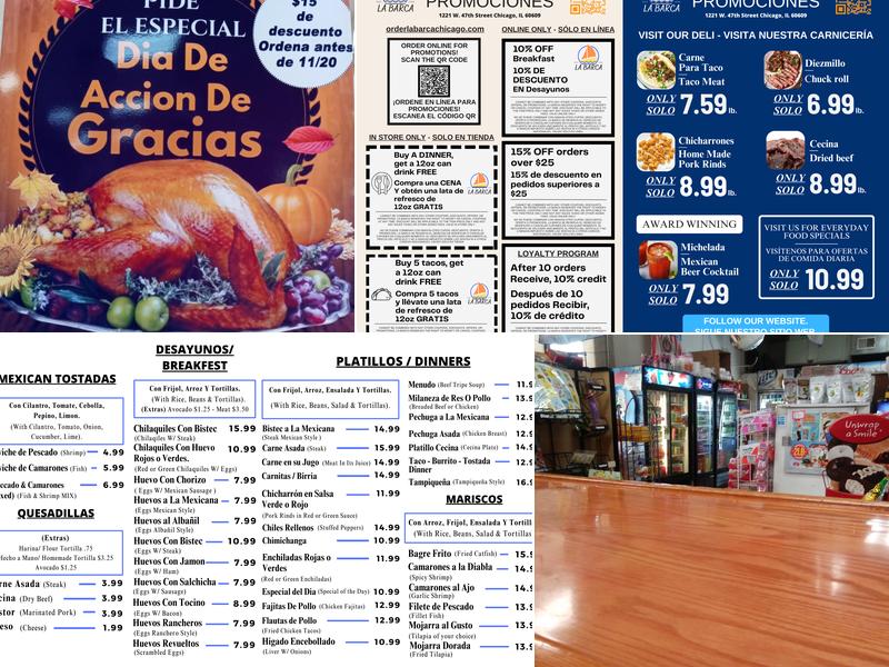 La Barca Restaurant Menu