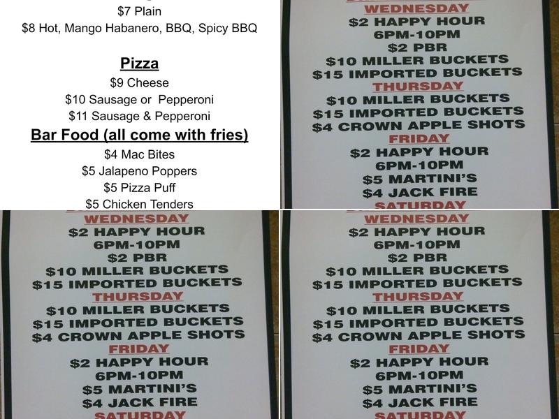 PL Lounge Menu