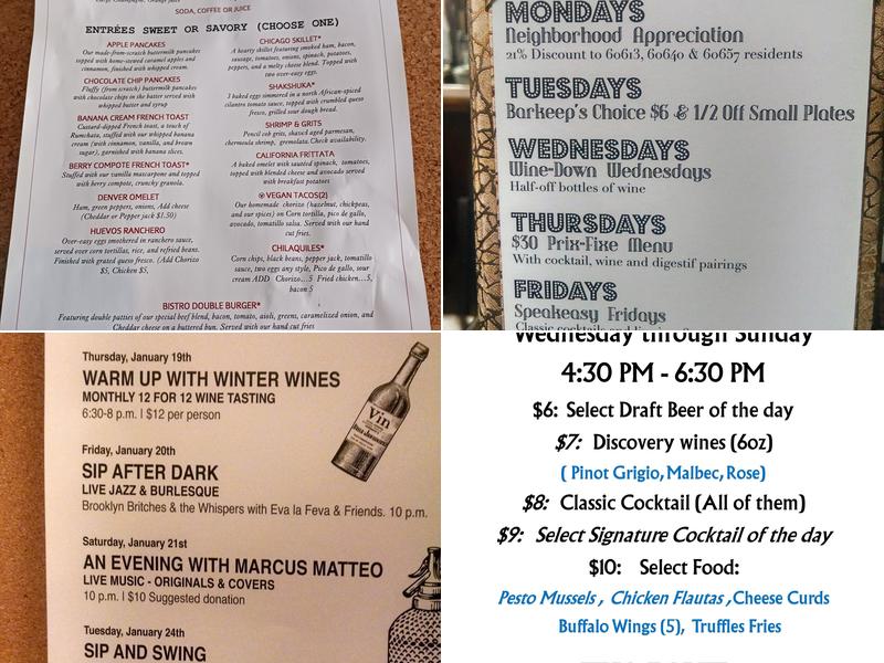 Port & Park Bistro & Bar Menu