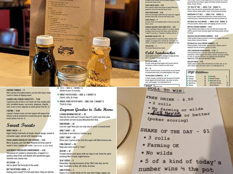 Layman Brewing Menu