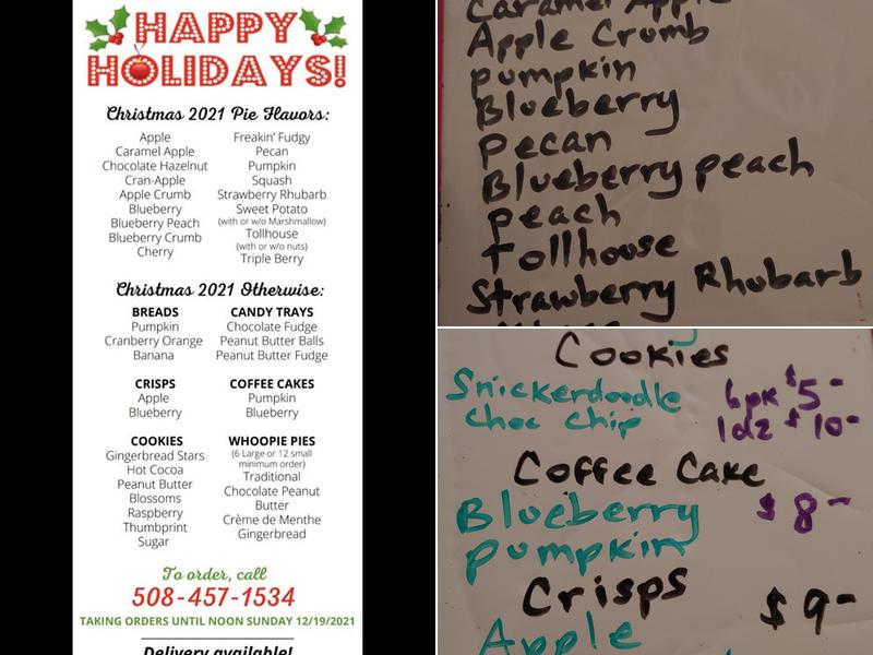 Eileen Blake's Pies Menu