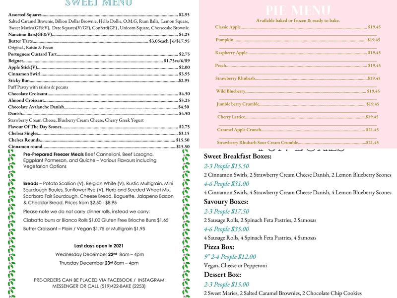 Luscious Bakery Eatery Cafe Inc. Menu