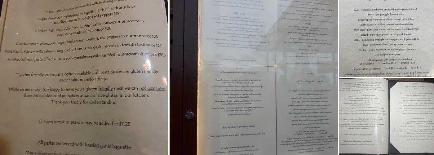 Cedar Grill Menu