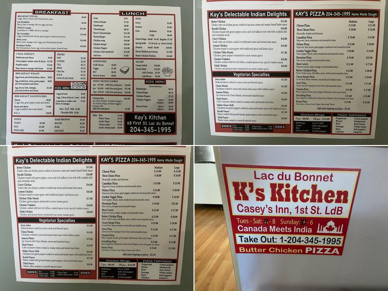 Kays Kitchen Menu