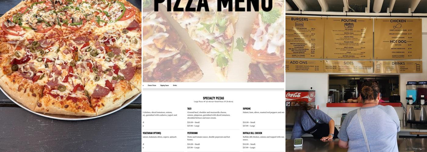 Rustic Pizza Menu