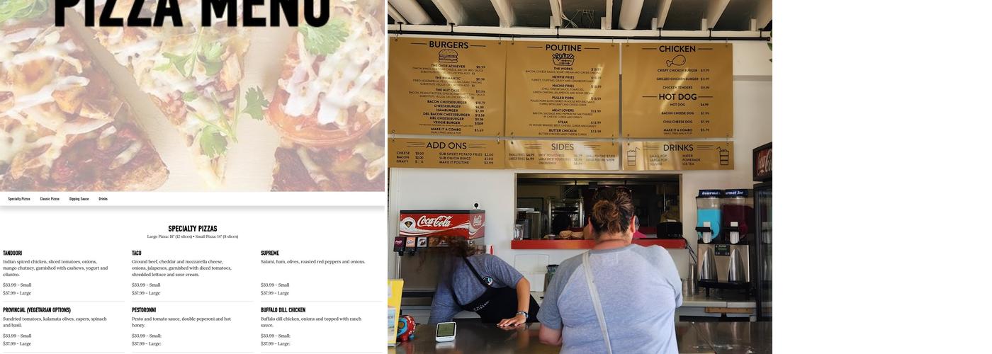 Rustic Pizza Menu