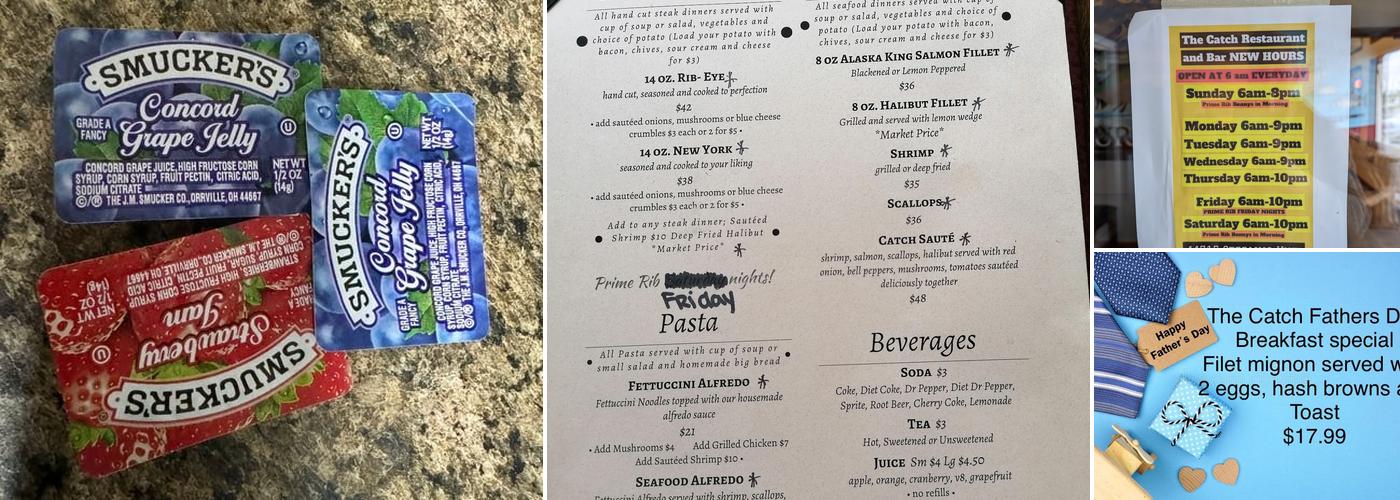 The Catch Restaurant and Bar Menu